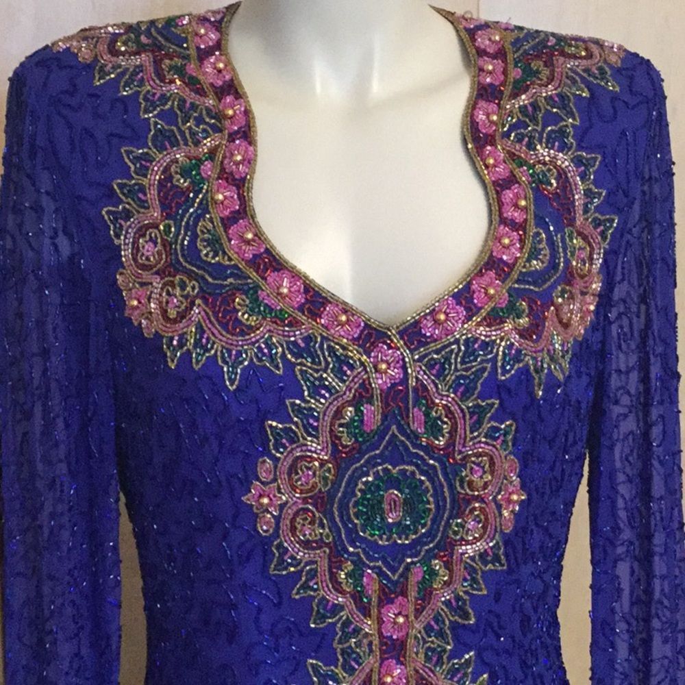 Vintage Collection Adriana papell beaded dress - Picture 2 of 8